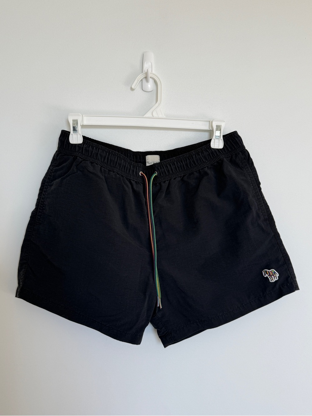 Paul Smith Black Swim Trunks with Multicolor Drawstring